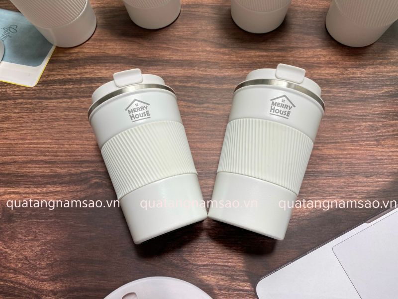 cốc 380ml màu trắng khắc logo