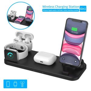 Đế Sạc Nhanh Không Dây 6 in 1 Quà Tặng Công Nghệ