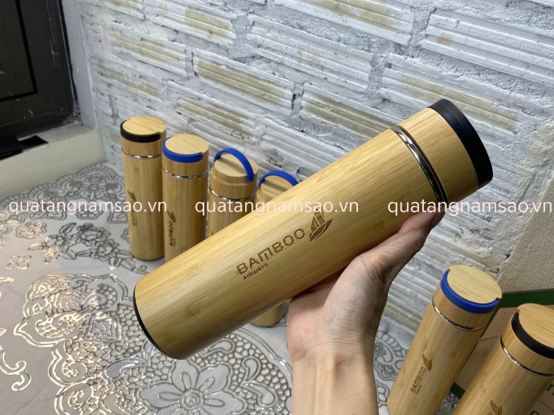 bình tre 500ml khắc logo - BAMBOO