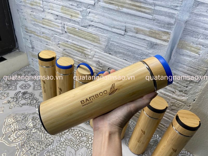 bình tre 500ml khắc logo theo yêu cầu
