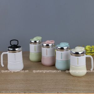 Cốc Sứ Có Nắp Là Giá Đỡ Điện Thoại In Logo