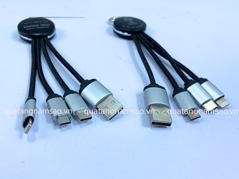 cáp sạc đa năng in logo để làm quà tặng khách hàng