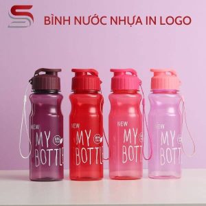 Bình Nước Nhựa Giá Rẻ In Logo - Mẫu 06