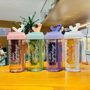 Cốc Nhựa 600ml Kèm Ống Hút