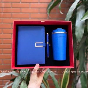 Bộ Quà Tặng Cốc Giữ Nhiệt, Sổ Da, Bút Ký