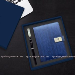Hộp Quà Sổ Bút USB In Logo