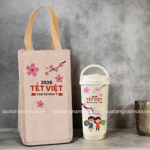 Bộ Cốc Giữ Nhiệt In Logo Chúc Mừng Năm Mới