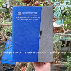 Sổ Bìa Da Gập 3 In Logo Công Ty